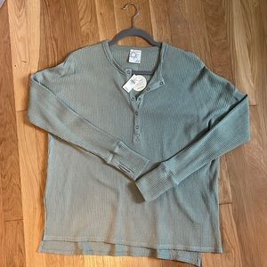 Aerie offline waffle Henley - xs - new w/tags - light neutral green